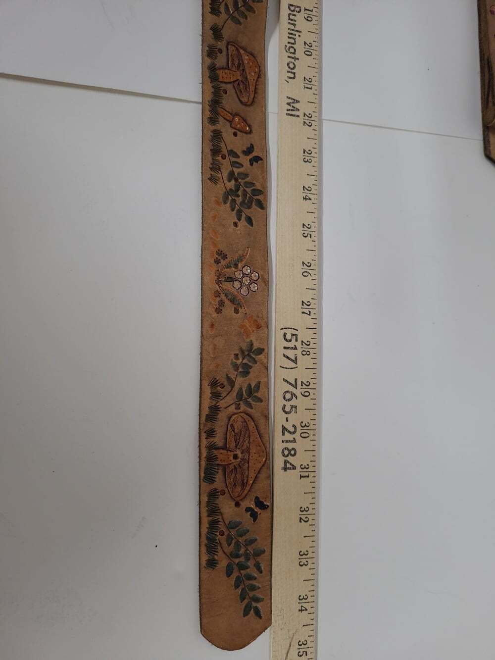Vintage Handmade Belts & Buckles Women's Set of 3 Boho Mushrooms Floral Birds - Picture 4 of 8